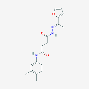 molecular formula C18H21N3O3 B322681 N-(3,4-dimethylphenyl)-4-{2-[1-(2-furyl)ethylidene]hydrazino}-4-oxobutanamide 