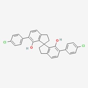 molecular formula C29H22Cl2O2 B3226816 5,5'-Bis(4-chlorophenyl)-3,3'-spirobi[1,2-dihydroindene]-4,4'-diol CAS No. 1258326-99-6