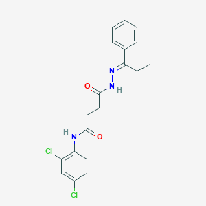 molecular formula C20H21Cl2N3O2 B322684 N-(2,4-dichlorophenyl)-4-[2-(2-methyl-1-phenylpropylidene)hydrazino]-4-oxobutanamide 