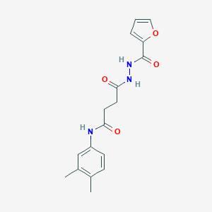 molecular formula C17H19N3O4 B322687 N-(3,4-dimethylphenyl)-4-[2-(2-furoyl)hydrazino]-4-oxobutanamide 