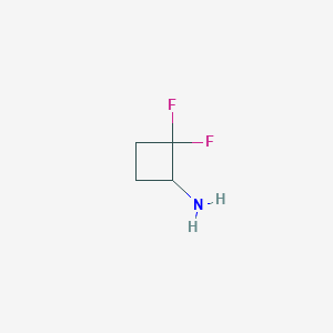 molecular formula C4H7F2N B3226884 2,2-Difluorocyclobutan-1-amine CAS No. 1258640-60-6