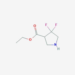 molecular formula C7H11F2NO2 B3226897 Ethyl 4,4-difluoropyrrolidine-3-carboxylate CAS No. 1258650-97-3