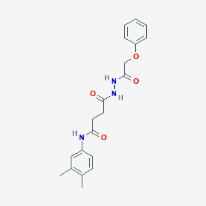 molecular formula C20H23N3O4 B322690 N-(3,4-dimethylphenyl)-4-oxo-4-[2-(phenoxyacetyl)hydrazino]butanamide 
