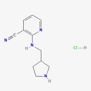 molecular formula C11H15ClN4 B3226906 2-[(Pyrrolidin-3-ylmethyl)amino]pyridine-3-carbonitrile hydrochloride CAS No. 1258652-51-5