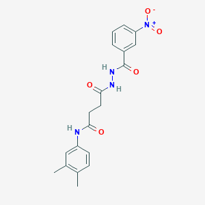 molecular formula C19H20N4O5 B322691 N-(3,4-dimethylphenyl)-4-(2-{3-nitrobenzoyl}hydrazino)-4-oxobutanamide 