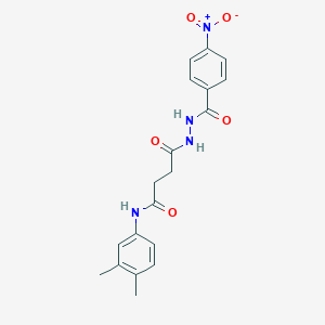 molecular formula C19H20N4O5 B322693 N-(3,4-dimethylphenyl)-4-(2-{4-nitrobenzoyl}hydrazino)-4-oxobutanamide 