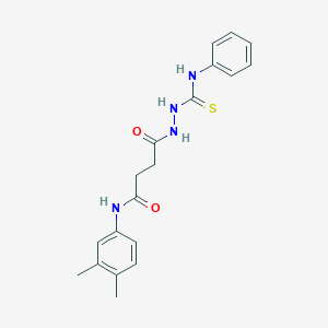 molecular formula C19H22N4O2S B322694 N-(3,4-dimethylphenyl)-4-oxo-4-[2-(phenylcarbamothioyl)hydrazinyl]butanamide 