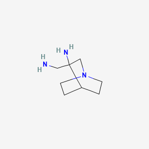 molecular formula C8H17N3 B3226945 3-(氨甲基)奎宁环烷-3-胺 CAS No. 125889-79-4