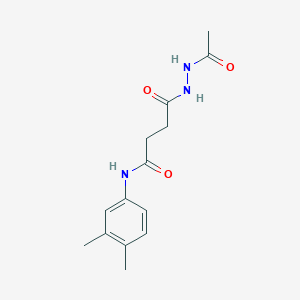 molecular formula C14H19N3O3 B322695 4-(2-acetylhydrazino)-N-(3,4-dimethylphenyl)-4-oxobutanamide 