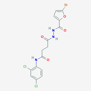 molecular formula C15H12BrCl2N3O4 B322696 4-[2-(5-bromo-2-furoyl)hydrazino]-N-(2,4-dichlorophenyl)-4-oxobutanamide 