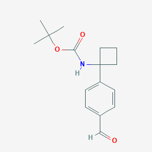 molecular formula C16H21NO3 B3226962 tert-Butyl 1-(4-formylphenyl)cyclobutylcarbamate CAS No. 1259223-97-6