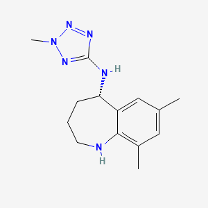 molecular formula C14H20N6 B3226978 (5S)-7,9-dimethyl-N-(2-methyltetrazol-5-yl)-2,3,4,5-tetrahydro-1H-1-benzazepin-5-amine CAS No. 1259393-33-3