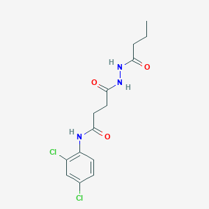 molecular formula C14H17Cl2N3O3 B322698 4-(2-butyrylhydrazino)-N-(2,4-dichlorophenyl)-4-oxobutanamide 