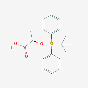 molecular formula C19H24O3Si B3226980 Propanoic acid, 2-[[(1,1-dimethylethyl)diphenylsilyl]oxy]-, (2S)- CAS No. 125941-75-5