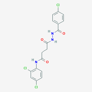 molecular formula C17H14Cl3N3O3 B322700 4-[2-(4-chlorobenzoyl)hydrazino]-N-(2,4-dichlorophenyl)-4-oxobutanamide 