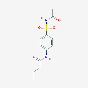 molecular formula C12H16N2O4S B322702 N-[4-(acetylsulfamoyl)phenyl]butanamide 
