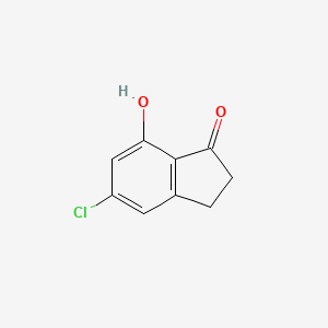 molecular formula C9H7ClO2 B3227021 5-Chloro-7-hydroxy-2,3-dihydro-1H-inden-1-one CAS No. 1260011-25-3