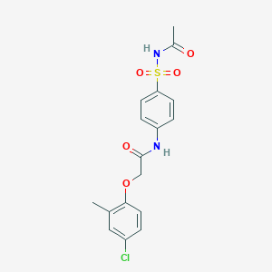 molecular formula C17H17ClN2O5S B322703 N-{4-[(acetylamino)sulfonyl]phenyl}-2-(4-chloro-2-methylphenoxy)acetamide 