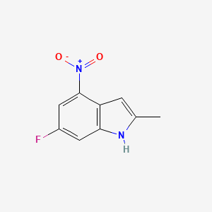 molecular formula C9H7FN2O2 B3227036 1H-Indole, 6-fluoro-2-methyl-4-nitro- CAS No. 1260383-00-3