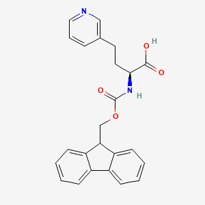 molecular formula C24H22N2O4 B3227071 (S)-2-(9H-Fluoren-9-ylmethoxycarbonylamino)-4-pyridin-3-YL-butyric acid CAS No. 1260592-33-3