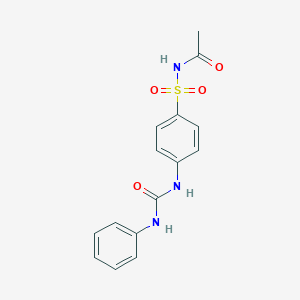 molecular formula C15H15N3O4S B322708 N-({4-[(phenylcarbamoyl)amino]phenyl}sulfonyl)acetamide 