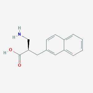 molecular formula C14H15NO2 B3227082 (R)-2-Aminomethyl-3-naphthalen-2-YL-propionic acid CAS No. 1260596-22-2
