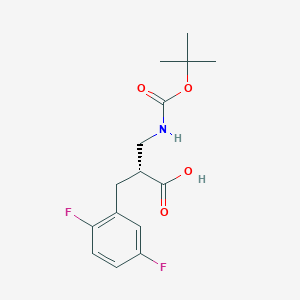 molecular formula C15H19F2NO4 B3227092 Benzenepropanoic acid, alpha-[[[(1,1-dimethylethoxy)carbonyl]amino]methyl]-2,5-difluoro-, (alphaR)- CAS No. 1260606-44-7