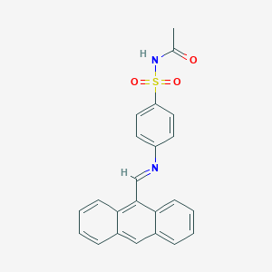 molecular formula C23H18N2O3S B322711 N-acetyl-4-[(9-anthrylmethylene)amino]benzenesulfonamide 