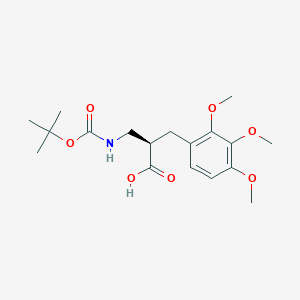 molecular formula C18H27NO7 B3227113 Benzenepropanoic acid, alpha-[[[(1,1-dimethylethoxy)carbonyl]amino]methyl]-2,3,4-trimethoxy-, (alphaR)- CAS No. 1260618-32-3