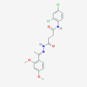 molecular formula C20H21Cl2N3O4 B322712 N-(2,4-dichlorophenyl)-4-{2-[1-(2,4-dimethoxyphenyl)ethylidene]hydrazino}-4-oxobutanamide 