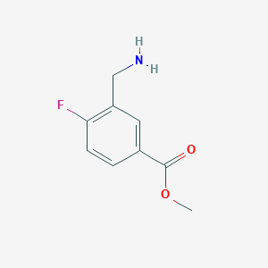molecular formula C9H10FNO2 B3227145 Methyl 3-(aminomethyl)-4-fluorobenzoate CAS No. 1260658-16-9
