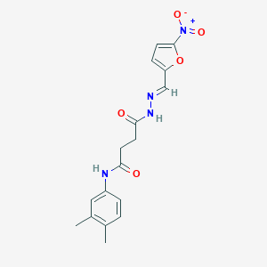 molecular formula C17H18N4O5 B322715 N-(3,4-二甲苯基)-4-[2-({5-硝基-2-呋喃基}亚甲基)肼基]-4-氧代丁酰胺 