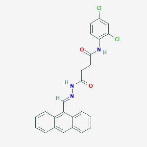 molecular formula C25H19Cl2N3O2 B322716 4-[2-(9-anthrylmethylene)hydrazino]-N-(2,4-dichlorophenyl)-4-oxobutanamide 