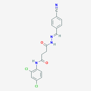 molecular formula C18H14Cl2N4O2 B322718 4-[2-(4-cyanobenzylidene)hydrazino]-N-(2,4-dichlorophenyl)-4-oxobutanamide 