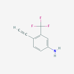 molecular formula C9H6F3N B3227210 4-Ethynyl-3-(trifluoromethyl)aniline CAS No. 1260677-91-5