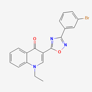 molecular formula C19H14BrN3O2 B3227214 3-(3-(3-bromophenyl)-1,2,4-oxadiazol-5-yl)-1-ethylquinolin-4(1H)-one CAS No. 1260704-79-7