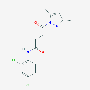 molecular formula C15H15Cl2N3O2 B322722 N-(2,4-dichlorophenyl)-4-(3,5-dimethyl-1H-pyrazol-1-yl)-4-oxobutanamide 