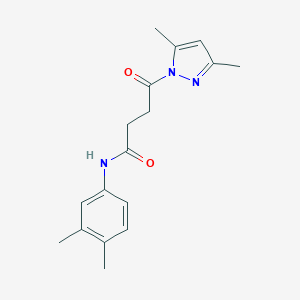 molecular formula C17H21N3O2 B322723 N-(3,4-dimethylphenyl)-4-(3,5-dimethyl-1H-pyrazol-1-yl)-4-oxobutanamide 