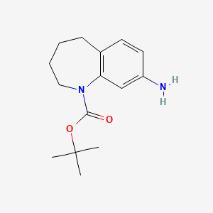 molecular formula C15H22N2O2 B3227237 tert-Butyl 8-amino-2,3,4,5-tetrahydro-1H-benzo[b]azepine-1-carboxylate CAS No. 1260784-30-2