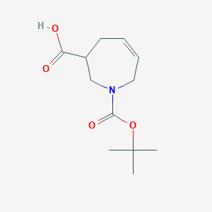 molecular formula C12H19NO4 B3227242 1-(tert-Butoxycarbonyl)-2,3,4,7-tetrahydro-1H-azepine-3-carboxylic acid CAS No. 1260786-00-2