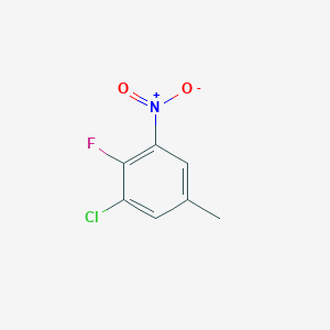 molecular formula C7H5ClFNO2 B3227243 1-Chloro-2-fluoro-5-methyl-3-nitrobenzene CAS No. 1260790-51-9