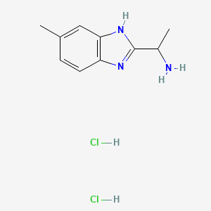 molecular formula C10H15Cl2N3 B3227270 1-(5-Methyl-1H-benzimidazol-2-yl)ethanamine dihydrochloride CAS No. 1260807-94-0