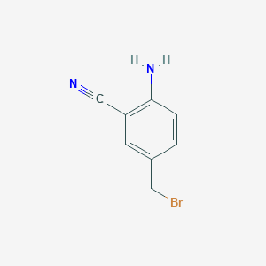 molecular formula C8H7BrN2 B3227274 Benzonitrile, 2-amino-5-(bromomethyl)- CAS No. 1260811-98-0