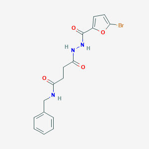 molecular formula C16H16BrN3O4 B322728 N-benzyl-4-[2-(5-bromo-2-furoyl)hydrazino]-4-oxobutanamide 