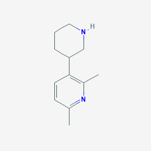 molecular formula C12H18N2 B3227284 2,6-Dimethyl-3-(piperidin-3-yl)pyridine CAS No. 1260821-02-0