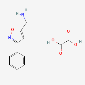 molecular formula C12H12N2O5 B3227294 [(3-苯基-5-异恶唑基)甲基]胺草酸盐 CAS No. 1260835-39-9