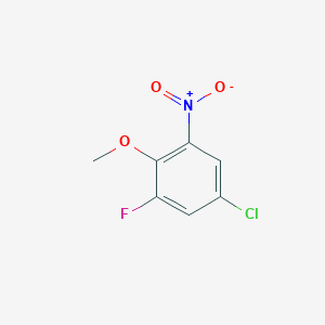 molecular formula C7H5ClFNO3 B3227299 5-Chloro-1-fluoro-2-methoxy-3-nitrobenzene CAS No. 1260845-62-2