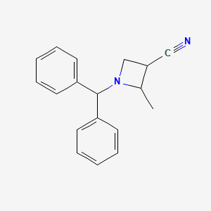 molecular formula C18H18N2 B3227350 1-(Diphenylmethyl)-2-methylazetidine-3-carbonitrile CAS No. 1260894-65-2