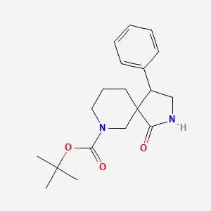 molecular formula C19H26N2O3 B3227358 Tert-butyl 1-oxo-4-phenyl-2,7-diazaspiro[4.5]decane-7-carboxylate CAS No. 1260900-20-6
