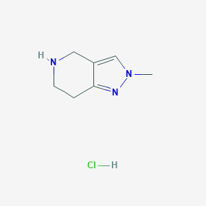 molecular formula C7H12ClN3 B3227365 2-Methyl-4,5,6,7-tetrahydro-2H-pyrazolo[4,3-c]pyridine hydrochloride CAS No. 1260902-04-2